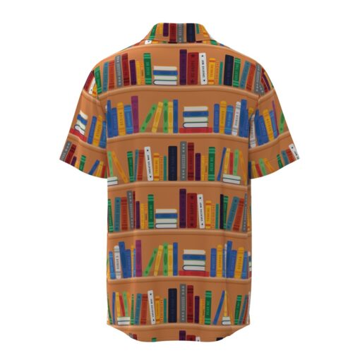 Bibliophile Library Books Bookshelf Librarian Teacher Short Sleeve Button Shirt Short Sleeve Buttons Shirt - Image 4