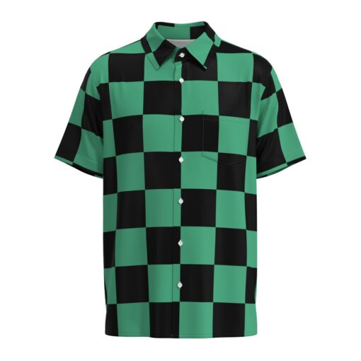 Kimetsu No Yaiba Demon Slayer Tanjiro Short Sleeve Button Shirt