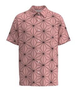 Kimetsu No Yaiba Demon Slayer Nezuko Short Sleeve Buttons Shirt