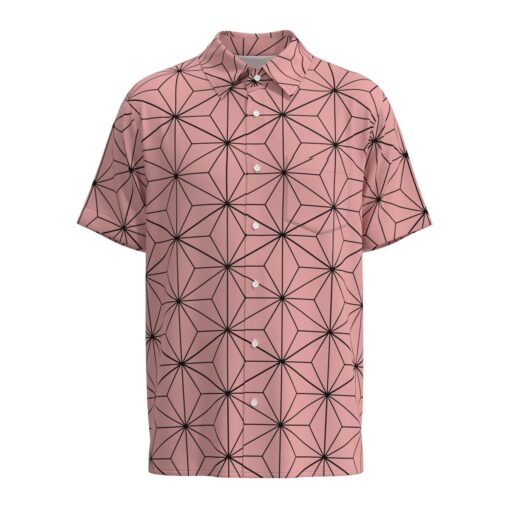 Kimetsu No Yaiba Demon Slayer Nezuko Short Sleeve Buttons Shirt