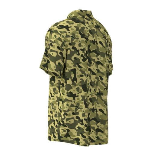 Green Army Camouflage Short Sleeve Button Shirt - Image 3