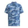 Blue Army Camouflage Short Sleeve Buttons Shirt