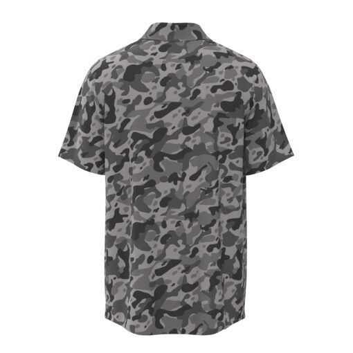Gray Army Camouflage Short Sleeve Buttons Shirt - Image 4