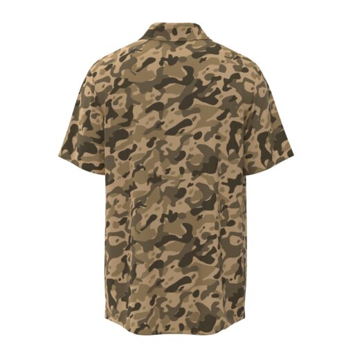 Brown Army Camouflage Short Sleeve Buttons Shirt - Image 4