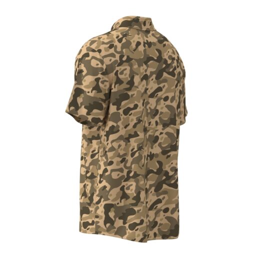 Brown Army Camouflage Short Sleeve Buttons Shirt - Image 3