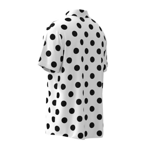 Black Dots on White Polka Dot Short Sleeve Buttons Shirt - Image 3