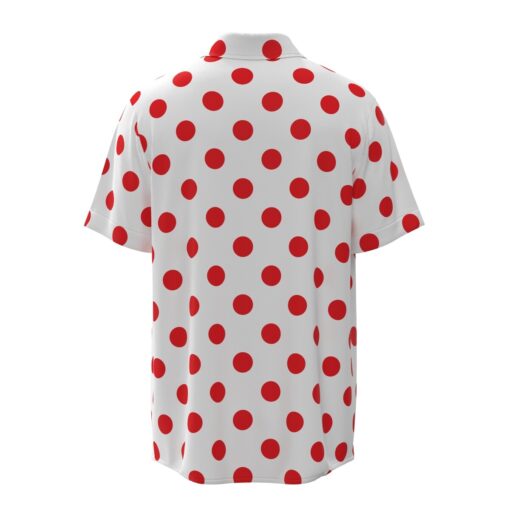 Red Dots on White Polka Dot Short Sleeve Buttons Shirt - Image 4
