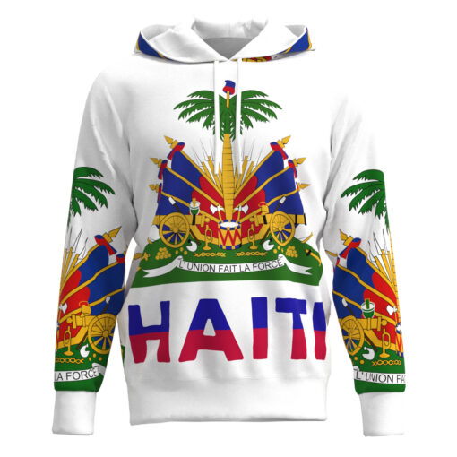 Haiti Flag Haitian Coat of Arms Flag Inspired Hoodie Sweatshirt - Image 2