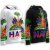 Haiti Flag Haitian Coat of Arms Flag Inspired Hoodie Sweatshirt