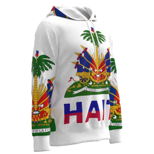 Haiti Flag Haitian Coat of Arms Flag Inspired Hoodie Sweatshirt - Image 3