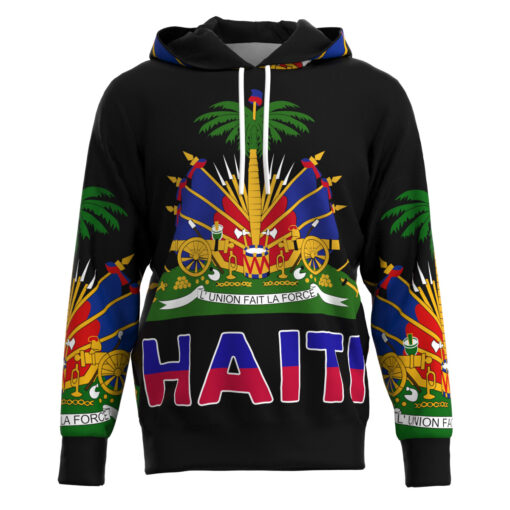 Haiti Flag Haitian Coat of Arms Flag Inspired Hoodie Sweatshirt - Image 6