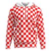 Red & White Checkered Box Hoodie Sweatshirt
