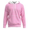 Pink & White Houndstooth Hoodie Sweatshirt